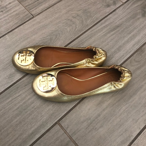 Tory Burch Reva Metallic Ballerina Flats🔥 - Picture 9 of 11